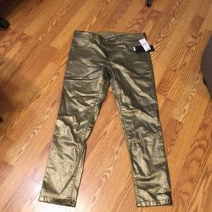 DL1961 EMMA PLATINUM LEGGING Length 27” Size 32 Color Gold NWT